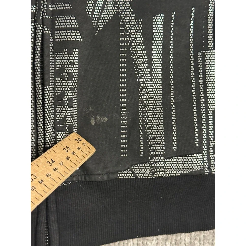 Social Collision Y2K Skeleton Robot Full Zip Hoodie Black Mall Goth Emo Cyber M